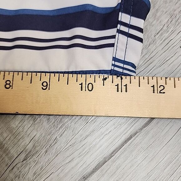 J‎ Crew Flex Board Swim Trunks Men's 33 Blue Stripe Double Drawstring Classic - Picture 12 of 12